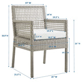 Aura Outdoor Patio Wicker Rattan Dining Armchair by Lefancy