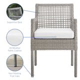 Aura Outdoor Patio Wicker Rattan Dining Armchair by Lefancy