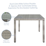 Aura 68" Outdoor Patio Wicker Rattan Dining Table by Lefancy