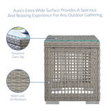 Aura Outdoor Patio Wicker Rattan Side Table by Lefancy