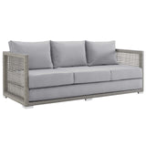 Aura Outdoor Patio Wicker Rattan Sofa by Lefancy