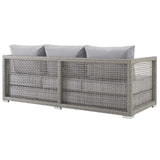 Aura Outdoor Patio Wicker Rattan Sofa by Lefancy