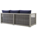 Aura Outdoor Patio Wicker Rattan Sofa by Lefancy