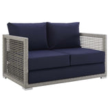 Aura Outdoor Patio Wicker Rattan Loveseat by Lefancy