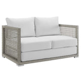 Aura Outdoor Patio Wicker Rattan Loveseat by Lefancy