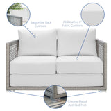 Aura Outdoor Patio Wicker Rattan Loveseat by Lefancy