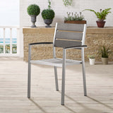 Shore Outdoor Patio Aluminum Dining Armchair by Lefancy