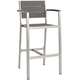 Shore Outdoor Patio Aluminum Bar Stool Set of 2 by Lefancy