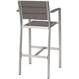 Shore Outdoor Patio Aluminum Bar Stool Set of 2 by Lefancy