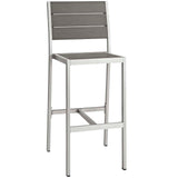 Shore Outdoor Patio Aluminum Armless Bar Stool Set of 2 by Lefancy