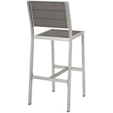 Shore Outdoor Patio Aluminum Armless Bar Stool Set of 2 by Lefancy