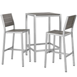 Shore 3 Piece Outdoor Patio Aluminum Pub Set by Lefancy