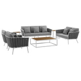 Stance 7 Piece Outdoor Patio Aluminum Sectional Sofa Set by Lefancy