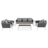 Stance 7 Piece Outdoor Patio Aluminum Sectional Sofa Set by Lefancy