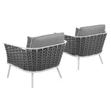 Stance Outdoor Patio Aluminum Armchair Set of 2 by Lefancy