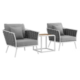 Stance 3 Piece Outdoor Patio Aluminum Sectional Sofa Set by Lefancy