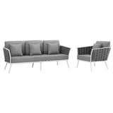 Stance 2 Piece Outdoor Patio Aluminum Sectional Sofa Set by Lefancy