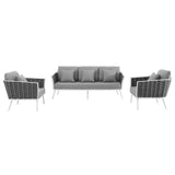 Stance 3 Piece Outdoor Patio Aluminum Sectional Sofa Set by Lefancy