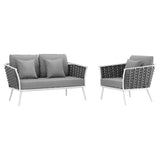 Stance 2 Piece Outdoor Patio Aluminum Sectional Sofa Set by Lefancy