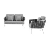 Stance 2 Piece Outdoor Patio Aluminum Sectional Sofa Set by Lefancy