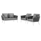 Stance 3 Piece Outdoor Patio Aluminum Sectional Sofa Set by Lefancy