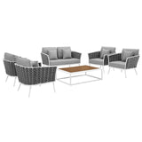 Stance 6 Piece Outdoor Patio Aluminum Sectional Sofa Set by Lefancy