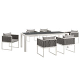 Stance 7 Piece Outdoor Patio Aluminum Dining Set by Lefancy