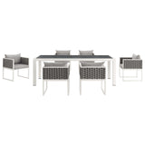 Stance 7 Piece Outdoor Patio Aluminum Dining Set by Lefancy