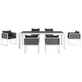 Stance 7 Piece Outdoor Patio Aluminum Dining Set by Lefancy