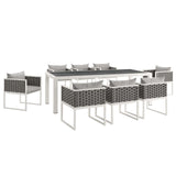 Stance 9 Piece Outdoor Patio Aluminum Dining Set by Lefancy