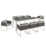 Stance 9 Piece Outdoor Patio Aluminum Dining Set by Lefancy