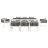 Stance 9 Piece Outdoor Patio Aluminum Dining Set by Lefancy