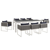 Stance 9 Piece Outdoor Patio Aluminum Dining Set by Lefancy