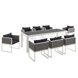 Stance 9 Piece Outdoor Patio Aluminum Dining Set by Lefancy