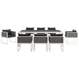 Stance 9 Piece Outdoor Patio Aluminum Dining Set by Lefancy