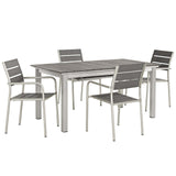 Shore 5 Piece Outdoor Patio Aluminum Dining Set by Lefancy