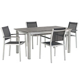 Shore 5 Piece Outdoor Patio Aluminum Dining Set by Lefancy