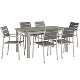 Shore 7 Piece Outdoor Patio Aluminum Dining Set by Lefancy