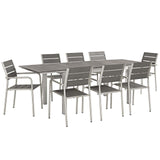 Shore 9 Piece Outdoor Patio Aluminum Dining Set by Lefancy