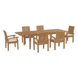 Marina 7 Piece Outdoor Patio Teak Dining Set by Lefancy