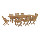 Marina 9 Piece Outdoor Patio Teak Dining Set by Lefancy