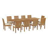 Marina 11 Piece Outdoor Patio Teak Dining Set by Lefancy