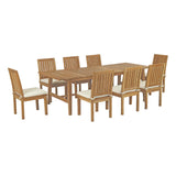 Marina 9 Piece Outdoor Patio Teak Dining Set by Lefancy