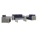 Aura 6 Piece Outdoor Patio Wicker Rattan Set by Lefancy