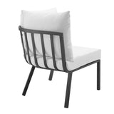 Riverside Outdoor Patio Aluminum Corner Chair by Lefancy