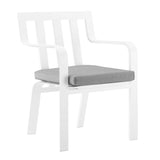 Baxley Stackable Outdoor Patio Aluminum Dining Armchair by Lefancy