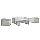 Aura 4 Piece Outdoor Patio Wicker Rattan Set by Lefancy