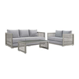 Aura 3 Piece Outdoor Patio Wicker Rattan Set by Lefancy