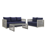 Aura 3 Piece Outdoor Patio Wicker Rattan Set by Lefancy