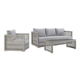 Aura 3 Piece Outdoor Patio Wicker Rattan Set by Lefancy